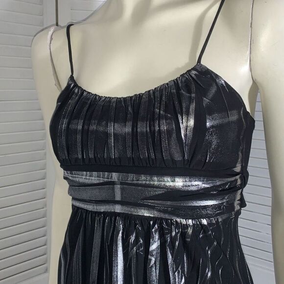 Vintage 90’s Y2K Black Empire Waist Metallic Party Dress Size Small - Picture 14 of 16